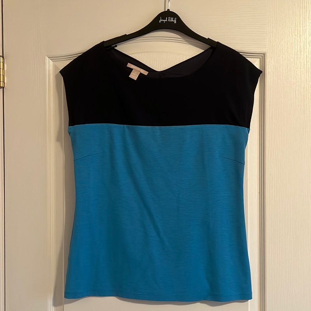 Colour block blouse with back cut out detail